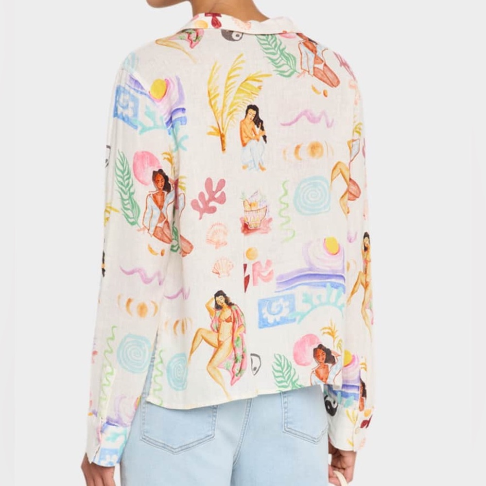 Rails Multicolor Printed Blouse Elm Shirt in Ivory Bathing Ladies🫣 - Picture 15 of 17